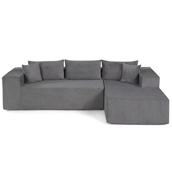 Costway 110.5” Modular Sectional Sofa with Deep Seats & Comfy Backrests, Comfy Armrests