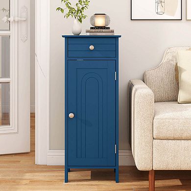 Costway Bathroom Storage Floor Cabinet Organizer Free-Standing w/ Drawer