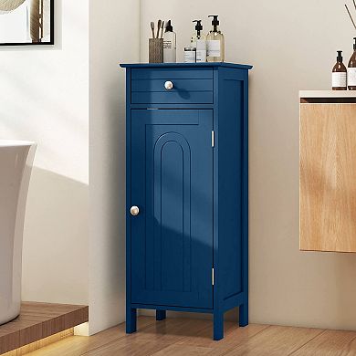 Costway Bathroom Storage Floor Cabinet Organizer Free-Standing w/ Drawer