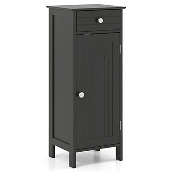 Costway Bathroom Storage Floor Cabinet Organizer Free-Standing w/ Drawer