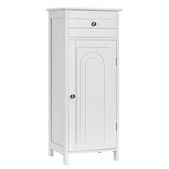 Costway Bathroom Storage Floor Cabinet Organizer Free-Standing w/ Drawer