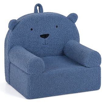 Costway Kids Bear Sofa Toddler Foam Couch with Soft Fleece Fabric Cover
