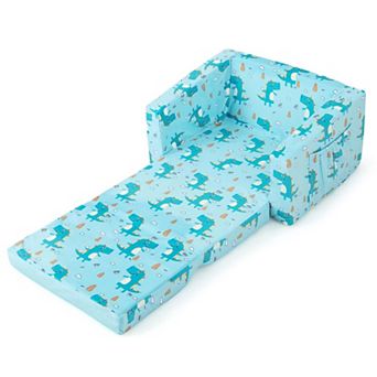 Costway 2-in-1 Convertible Kids Sofa Children Flip-Out Lounger Couch Upholstered Sleeper