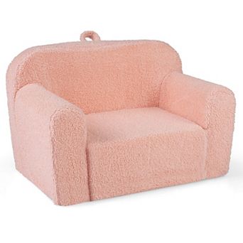 Costway Kids Couch Portable Toddler Sofa with Handle Anti-slip Base Removable Comfy Chair