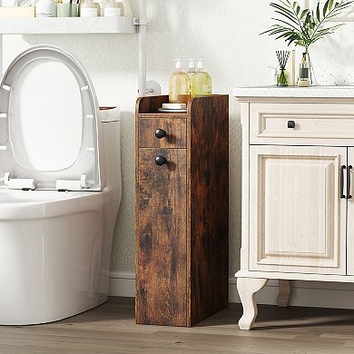 Costway Small Bathroom Storage Cabinet 4-Tier Narrow Toilet Side Storage Cabinet