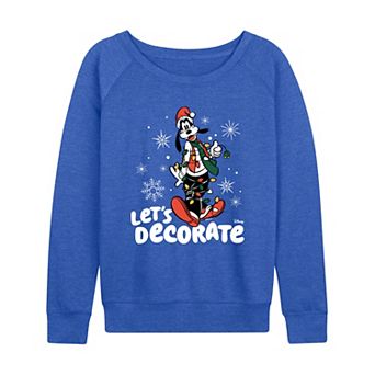 Women's Disney's Goofy "Let's Decorate" Christmas French Terry Long Sleeve Tee