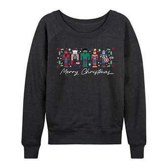 Women's Marvel Merry Christmas Nutcrackers French Terry Long Sleeve Tee