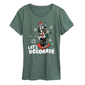 Women's Disney's Goofy "Let's Decorate" Christmas Graphic Tee