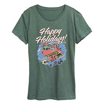 Women's Marvel The Avengers Happy Holidays Vintage Graphic Tee