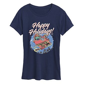 Women's Marvel The Avengers Happy Holidays Vintage Graphic Tee