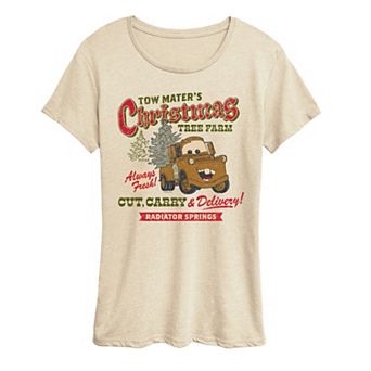 Women's Disney / Pixar's Cars Tow Mater's Christmas Tree Farm Graphic Tee