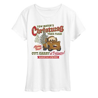 Women's Disney / Pixar's Cars Tow Mater's Christmas Tree Farm Graphic Tee