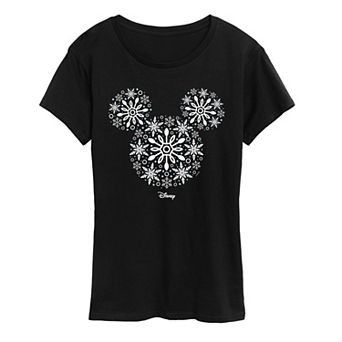 Women's Disney's Mickey Mouse Snowflakes Graphic Tee