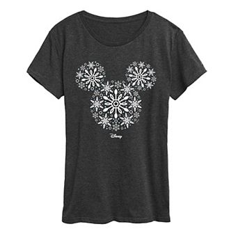 Women's Disney's Mickey Mouse Snowflakes Graphic Tee