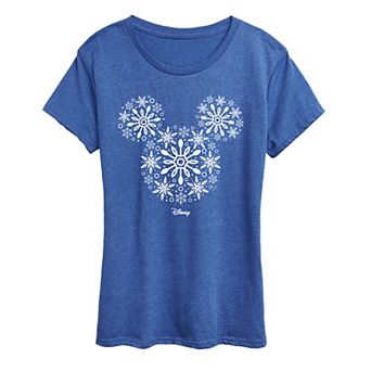 Women's Disney's Mickey Mouse Snowflakes Graphic Tee