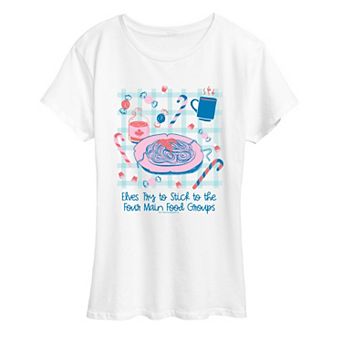 Women's Elf “Four Main Food Groups” Graphic Tee