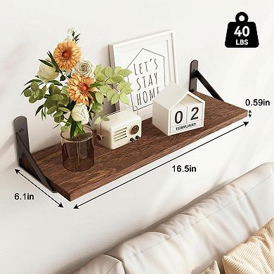 Floating Wall Shelves Rustic Wood Mounted Storage Decor for Bedroom Bathroom Kitchen Living Room