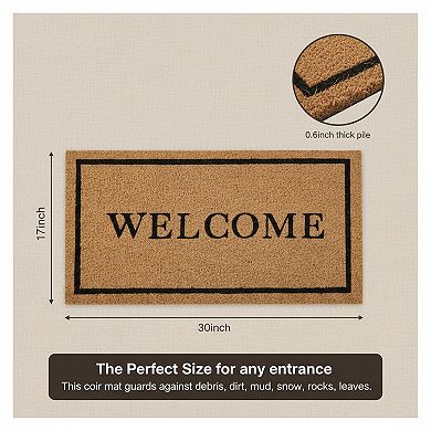 Coco Coir Door Mat Heavy Duty Backing Outdoor Indoor Welcome Mat