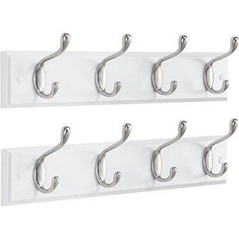 Coat Rack Wall Mount 2 Pack with Multiple Hooks