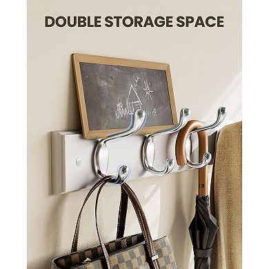 Coat Rack Wall Mount 2 Pack with Multiple Hooks