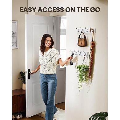 Coat Rack Wall Mount 2 Pack with Multiple Hooks