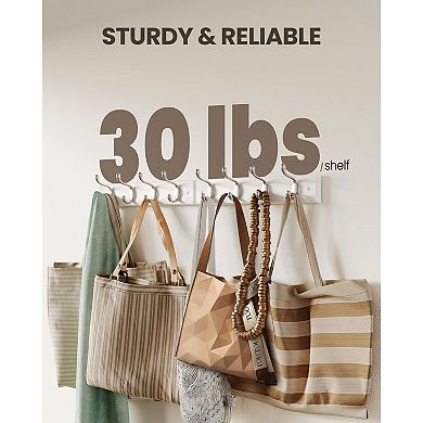 Coat Rack Wall Mount 2 Pack with Multiple Hooks
