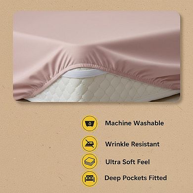 6 Piece Microfiber Sheet Set 1500 Collection Deep Pocket Built In Elastic Corners 4 Pillowcases