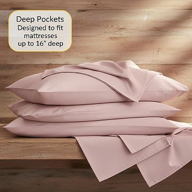 6 Piece Microfiber Sheet Set 1500 Collection Deep Pocket Built In Elastic Corners 4 Pillowcases