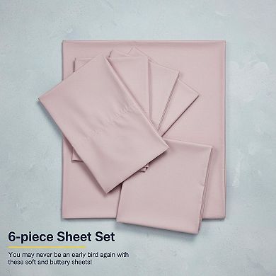 6 Piece Microfiber Sheet Set 1500 Collection Deep Pocket Built In Elastic Corners 4 Pillowcases
