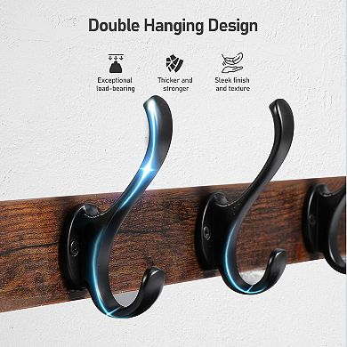 Rustic Coat Rack Wall Mount with Shelf for Entryway