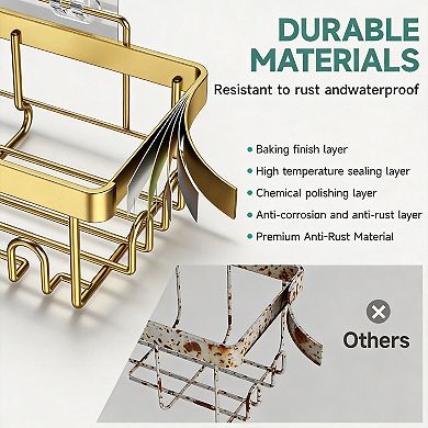 6 Pack Shower Caddies Adhesive Rustproof Stainless Steel Bathroom Organizer Set