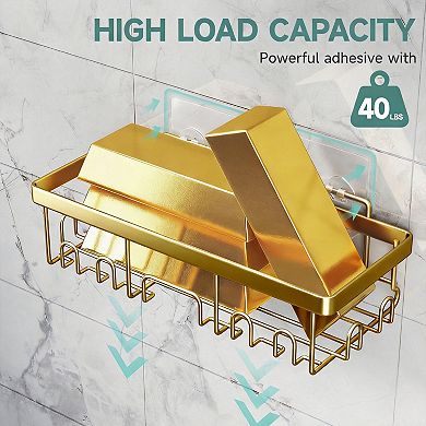 6 Pack Shower Caddies Adhesive Rustproof Stainless Steel Bathroom Organizer Set
