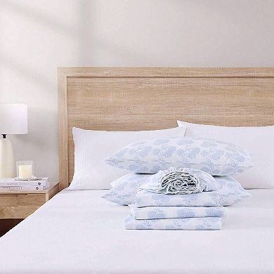 Crisp Percale Cotton Sheet Set Breathable 200TC Vintage Farmhouse