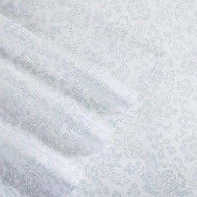 Crisp Percale Cotton Sheet Set Breathable 200TC Vintage Farmhouse