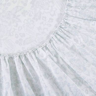 Crisp Percale Cotton Sheet Set Breathable 200TC Vintage Farmhouse