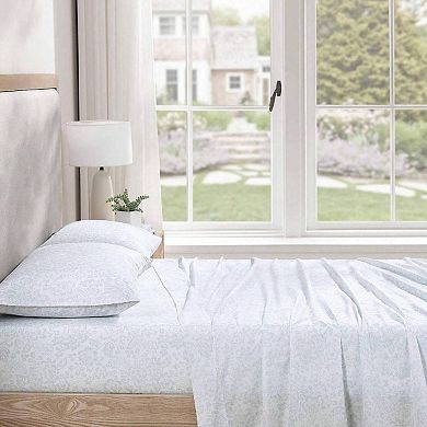 Crisp Percale Cotton Sheet Set Breathable 200TC Vintage Farmhouse
