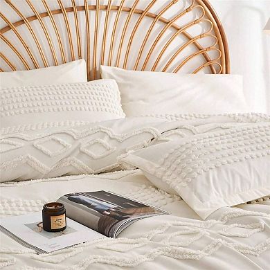 Tufted Pom Comforter Set 7pc Boho Chic Microfiber All Season