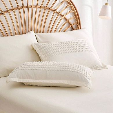 Tufted Pom Comforter Set 7pc Boho Chic Microfiber All Season