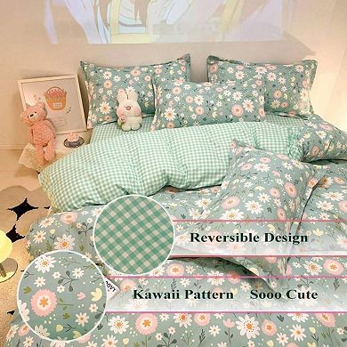 Botanical Daisy Floral Kids Microfiber Duvet Cover Set