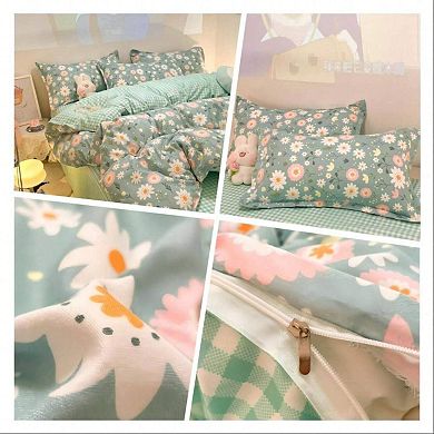 Botanical Daisy Floral Kids Microfiber Duvet Cover Set