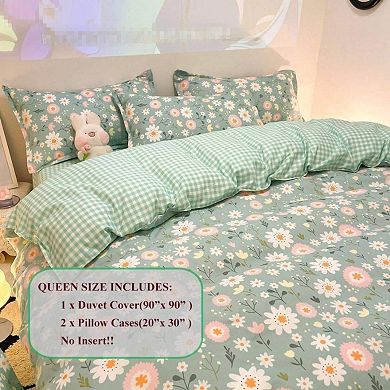 Botanical Daisy Floral Kids Microfiber Duvet Cover Set