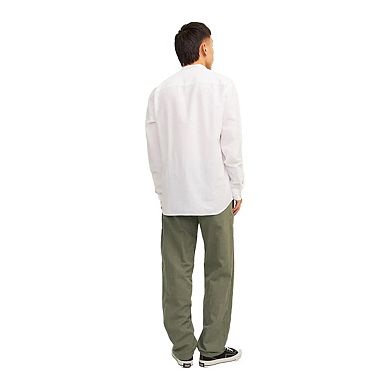 Jack And Jones Mens Linen Blend Relaxed Fit Trousers