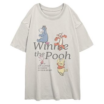 Juniors' Disney's Winnie the Pooh & Friends Oversized Graphic Tee