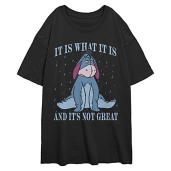 Juniors' Disney's Winnie the Pooh Eeyore It Is What It Is Oversized Graphic Tee