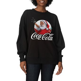 Women's Coca-Cola Santa Claus Oversized Fleece Crew Sweatshirt