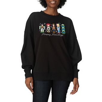 Women's Disney / Pixar's Toy Story Happy Holidays Nutcrackers Oversized Fleece Crew Sweatshirt