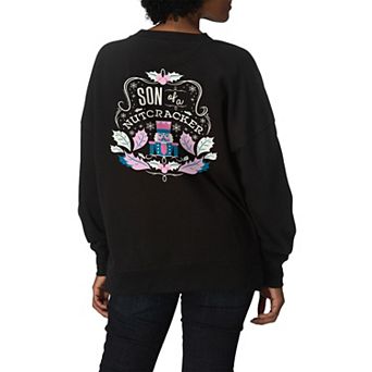 Women's Elf Son Of A Nutcracker Oversized Fleece Crew Sweatshirt
