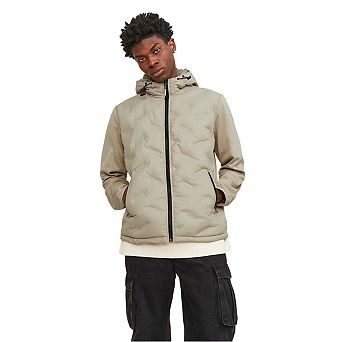 Jack And Jones Mens Hooded Hybrid Jacket