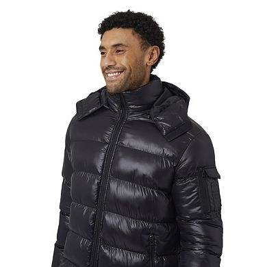 Brave Soul Mens Nylon Funnel Neck Padded Jacket