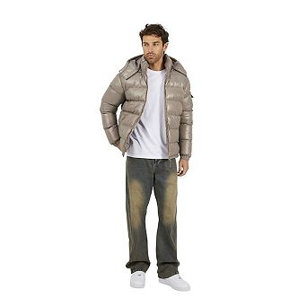 Brave Soul Mens Nylon Funnel Neck Padded Jacket